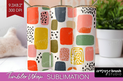 Modern Boho Tumbler Wrap - Doodle Texture Tumbler PNG Product Image 1