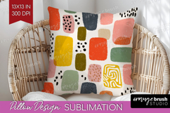 Modern Boho Pillow Sublimation - Doodle Texture Pillow Cover Product Image 1