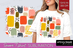 Modern Boho Square Tshirt Background - Doodle Texture PNG Product Image 1