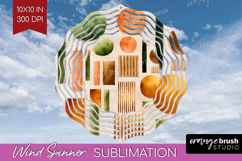 Modern Boho Wind Spinner Sublimation PNG - Doodle Texture Product Image 1