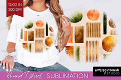 Modern Boho Round Tshirt Background - Doodle Texture PNG Product Image 1