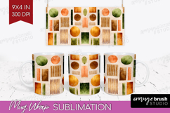 Modern Boho Mug Wrap - Doodle Texture Mug PNG Sublimation Product Image 1