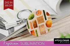 Modern Boho Keychain PNG - Doodle Texture Keychain Product Image 1