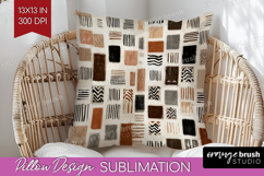 Modern Boho Pillow Sublimation - Doodle Texture Pillow Cover Product Image 1