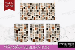 Modern Boho Mug Wrap - Doodle Texture Mug PNG Sublimation Product Image 1