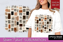 Modern Boho Square Tshirt Background - Doodle Texture PNG Product Image 1
