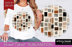 Modern Boho Round Tshirt Background - Doodle Texture PNG Product Image 1