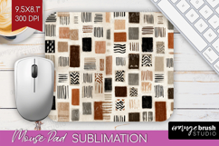 Modern Boho Mouse Pad Sublimation - Doodle Texture Mousepad Product Image 1