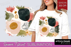 Modern Boho Square Tshirt Background - Doodle Texture PNG Product Image 1