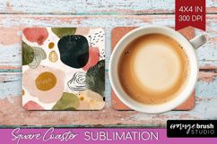 Modern Boho Square Coaster - Doodle Texture Coaster PNG Product Image 1