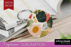 Modern Boho Keychain PNG - Doodle Texture Keychain Product Image 1