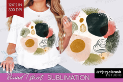 Modern Boho Round Tshirt Background - Doodle Texture PNG Product Image 1