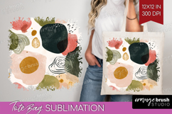 Modern Boho Tote Bag - Doodle Texture Tote Bag PNG Product Image 1