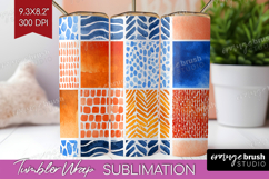 Modern Boho Tumbler Wrap - Doodle Texture Tumbler PNG Product Image 1