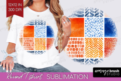 Modern Boho Round Tshirt Background - Doodle Texture PNG Product Image 1