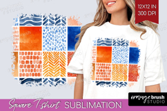 Modern Boho Square Tshirt Background - Doodle Texture PNG Product Image 1
