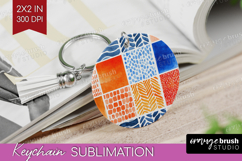 Modern Boho Keychain PNG - Doodle Texture Keychain Product Image 1