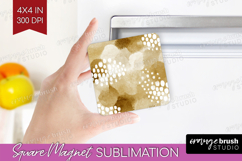 Modern Boho Magnet Sublimation - Doodle Texture Square PNG Product Image 1