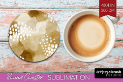 Modern Boho Round Coaster - Doodle Texture Coaster PNG Product Image 1