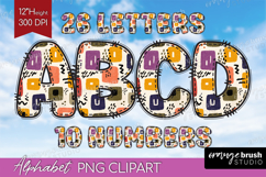 Boho Doodle Alphabet Clipart - Modern Texture Letters PNG Product Image 1