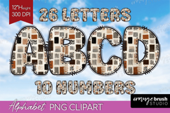 Boho Doodle Alphabet Clipart - Modern Texture Letters PNG Product Image 1
