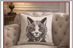 Cat in Hoodie Photostitch Machine Embroidery Fashion Design Product Image 4