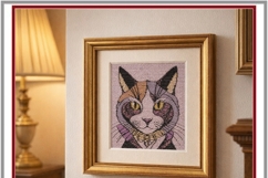 Cat in Hoodie Photostitch Machine Embroidery Fashion Design Product Image 5