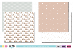 Cute festive digital backgrounds in neutral tones