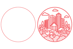 Modern City Skyline Round SVG Product Image 2