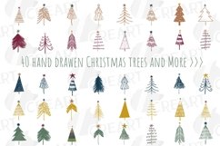 Modern Colorful Christmas Trees and shapes boho Clip Art. Product Image 2