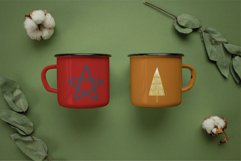 Modern Colorful Christmas Trees and shapes boho Clip Art. Product Image 5