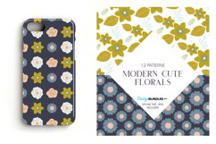 Modern Cute Florals Digital Paper, Vector Patterns Product Image 4