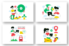 10 Modern Digital Nomads Illustration Product Image 3