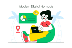 10 Modern Digital Nomads Illustration Product Image 4