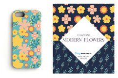 Modern Florals Digital Paper, Modern Florals Vector Patterns Product Image 4