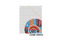 Modern Geometric Snail Cross Stitch pattern - Tango Stitch