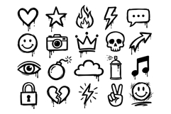 Modern Graffiti Symbol Icons Vector Bundle Product Image 2