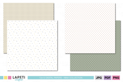Contemporary Christmas scrapbook backgrounds with dots, stars, and striped patterns