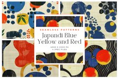 Modern Japandi Blue Yellow and Red Seamless Patterns Product Image 1