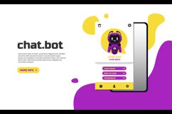 Modern landing page template of chatbot background Product Image 2