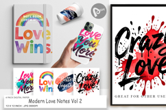 Modern Love Notes Digital Paper Product Image 1