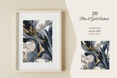 Alcohol Ink Navy Blue Gold Marble Digital Paper | Blue Gold Product Image 6