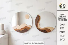 Modern Mirror Decor Laser Cut. Nature Mirror Decoration SVG Product Image 1