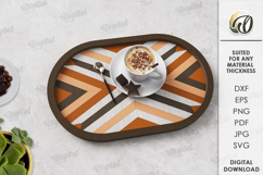 Modern Serving Tray Laser Cut . Wooden Tray SVG Product Image 1