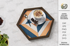 Modern Serving Tray Laser Cut . Wooden Tray SVG Product Image 1