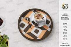 Modern Serving Tray Laser Cut . Wooden Tray SVG Product Image 1