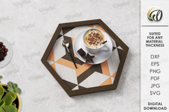 Modern Serving Tray Laser Cut . Wooden Tray SVG Product Image 1