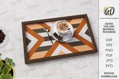 Modern Serving Tray Laser Cut . Wooden Tray SVG Product Image 1