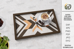 Modern Serving Tray Laser Cut . Wooden Tray SVG Product Image 1