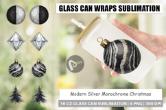 Modern Monochrome Christmas Glass Can Product Image 1